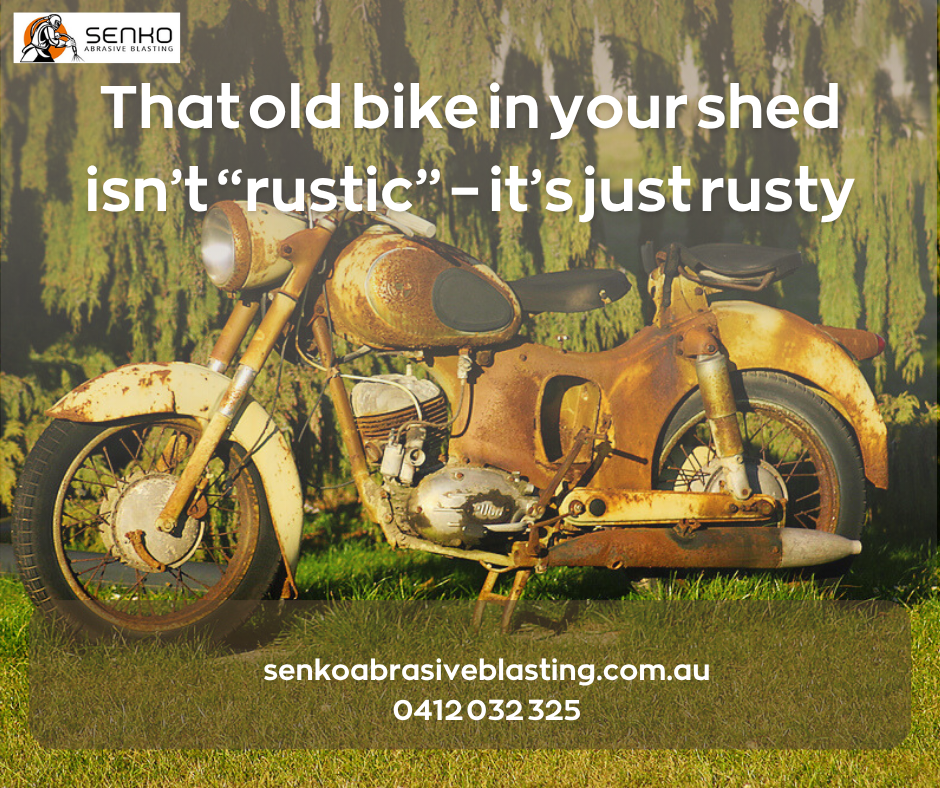 🏍️That old bike in your shed isn’t “rustic” – it’s just rusty. | Senko Abrasive Blasting Brisbane